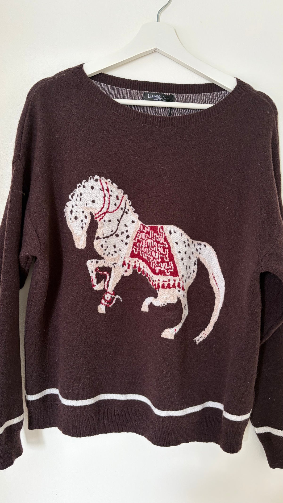 Strick Pulli mit Pferdemotiv
