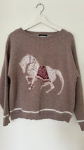 Strick Pulli mit Pferdemotiv