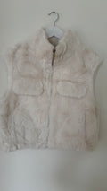 Kunstfell Gilet mit Brusttasche und Reisverschluss