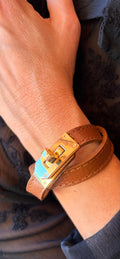 Echtlederarmband mit goldenem Verschluss