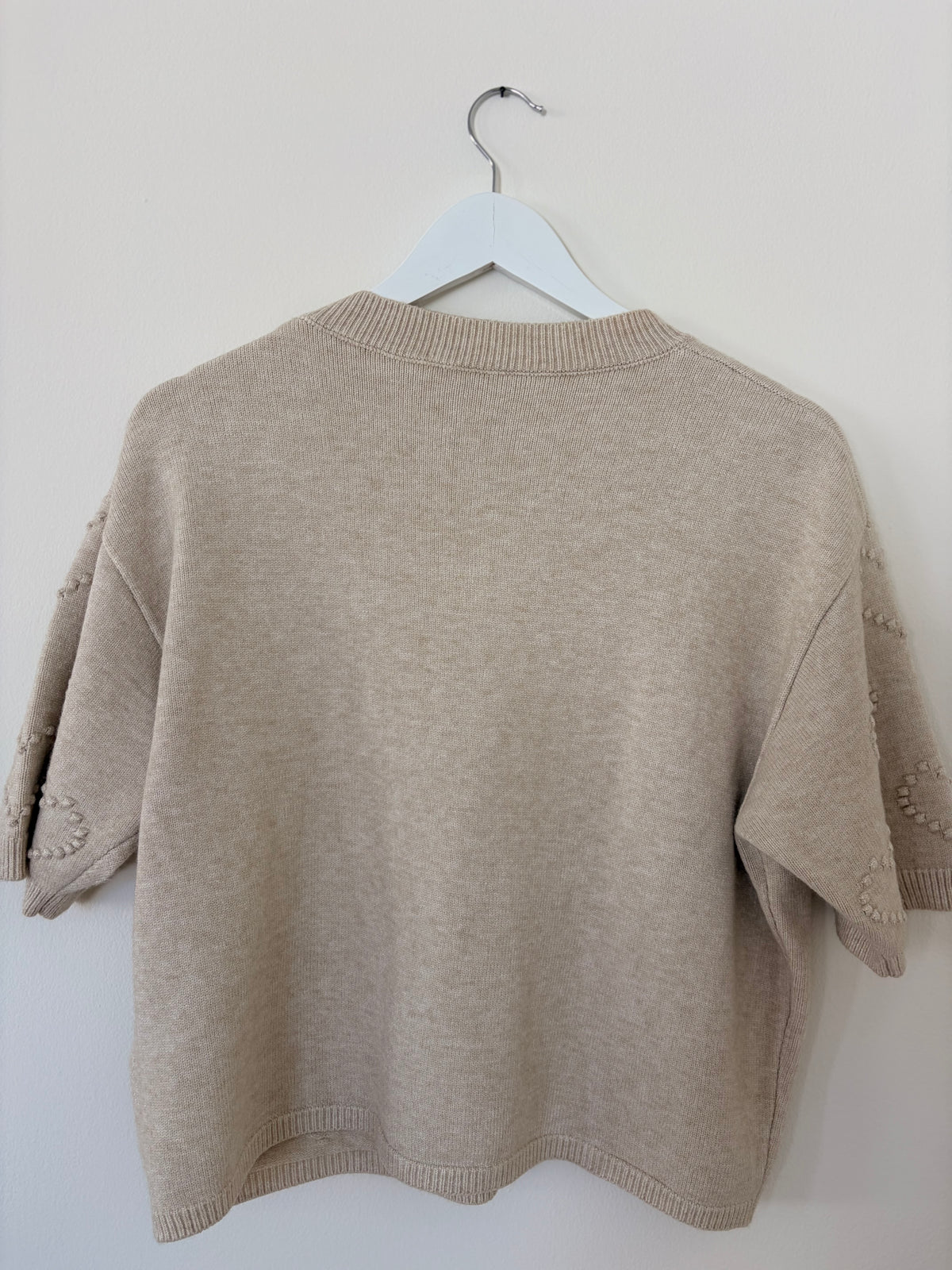 Kurzarm Strickpullover mit Herz