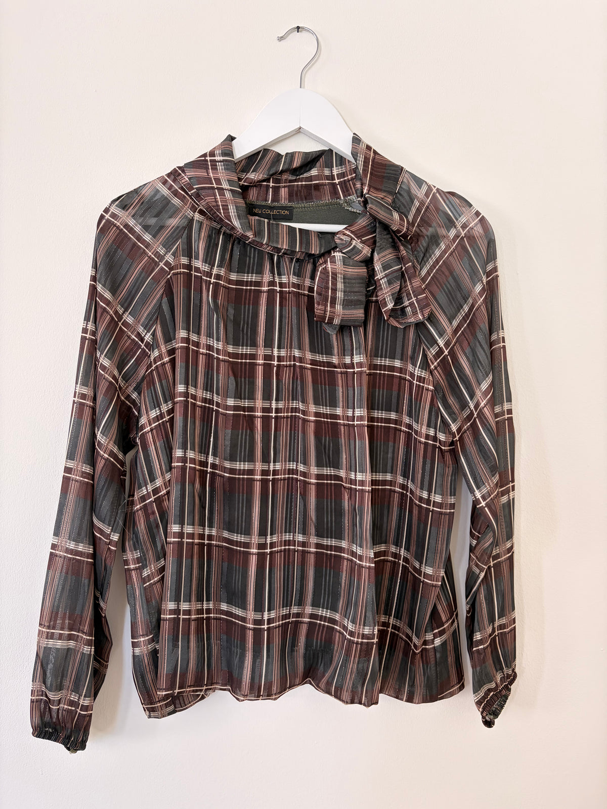 Bluse kariert mit Glitzerfäden