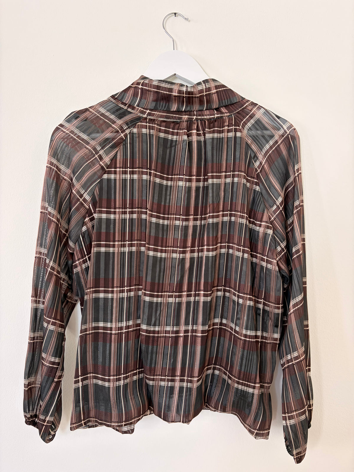 Bluse kariert mit Glitzerfäden
