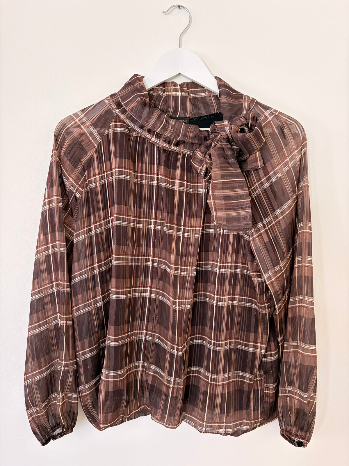 Bluse kariert mit Glitzerfäden