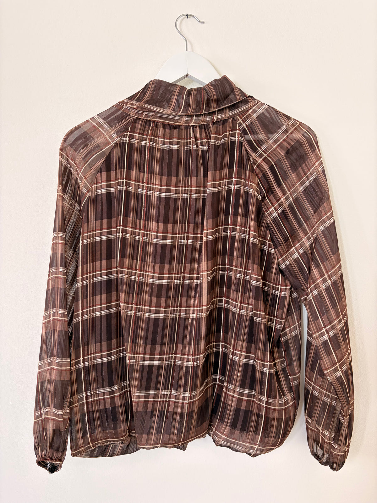 Bluse kariert mit Glitzerfäden
