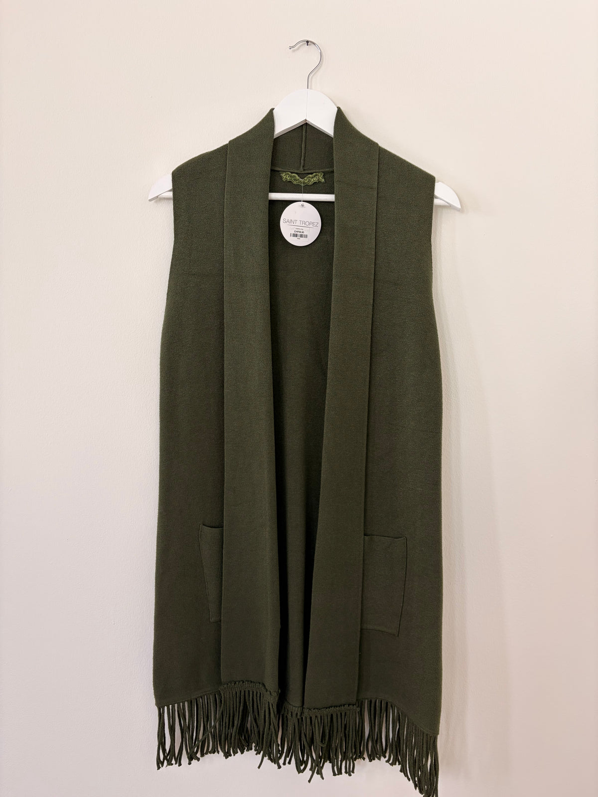 Langes Gilet mit Fransen
