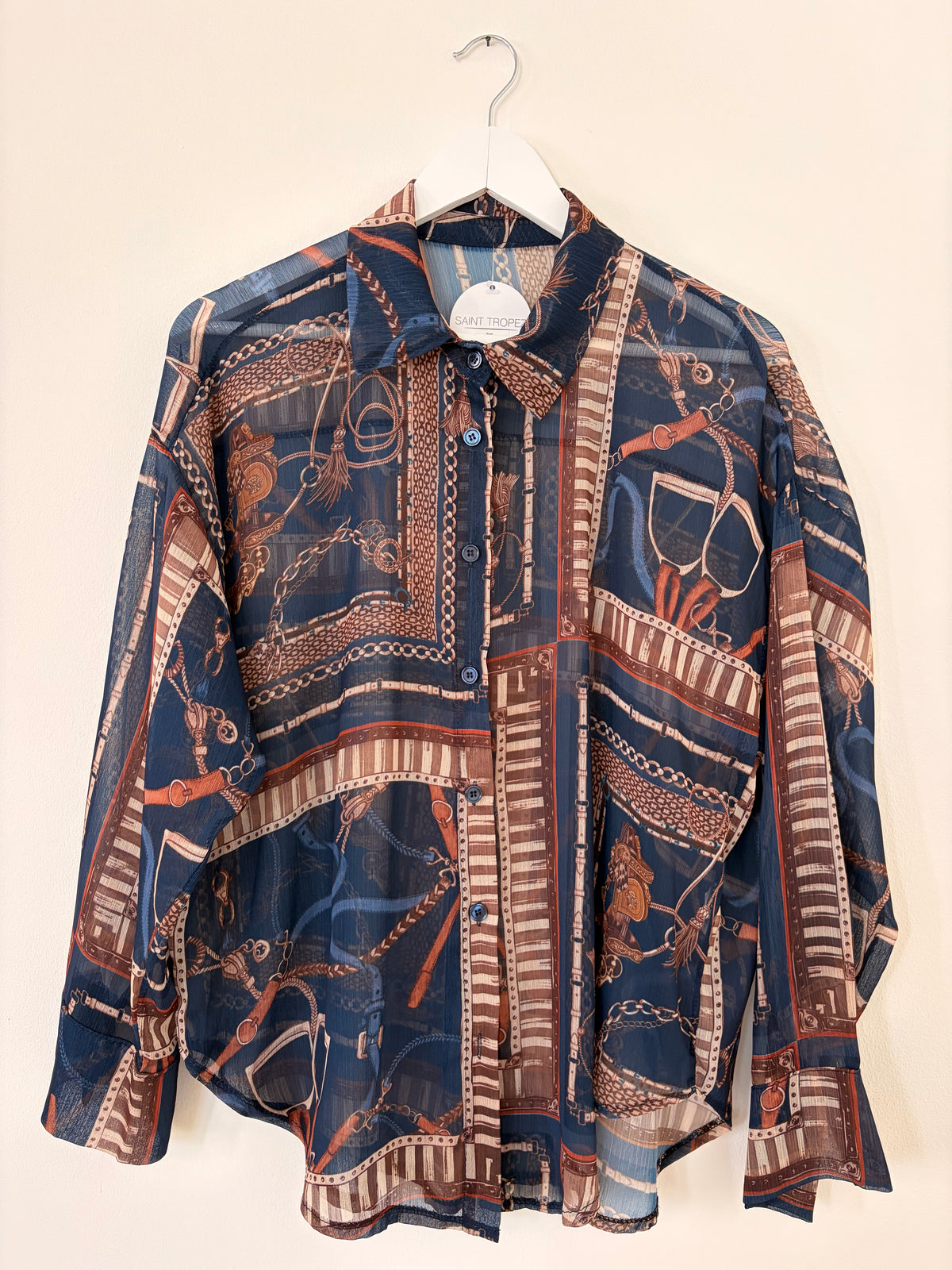 Bluse gemustert ohne Schlaufe