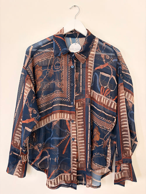 Bluse gemustert ohne Schlaufe