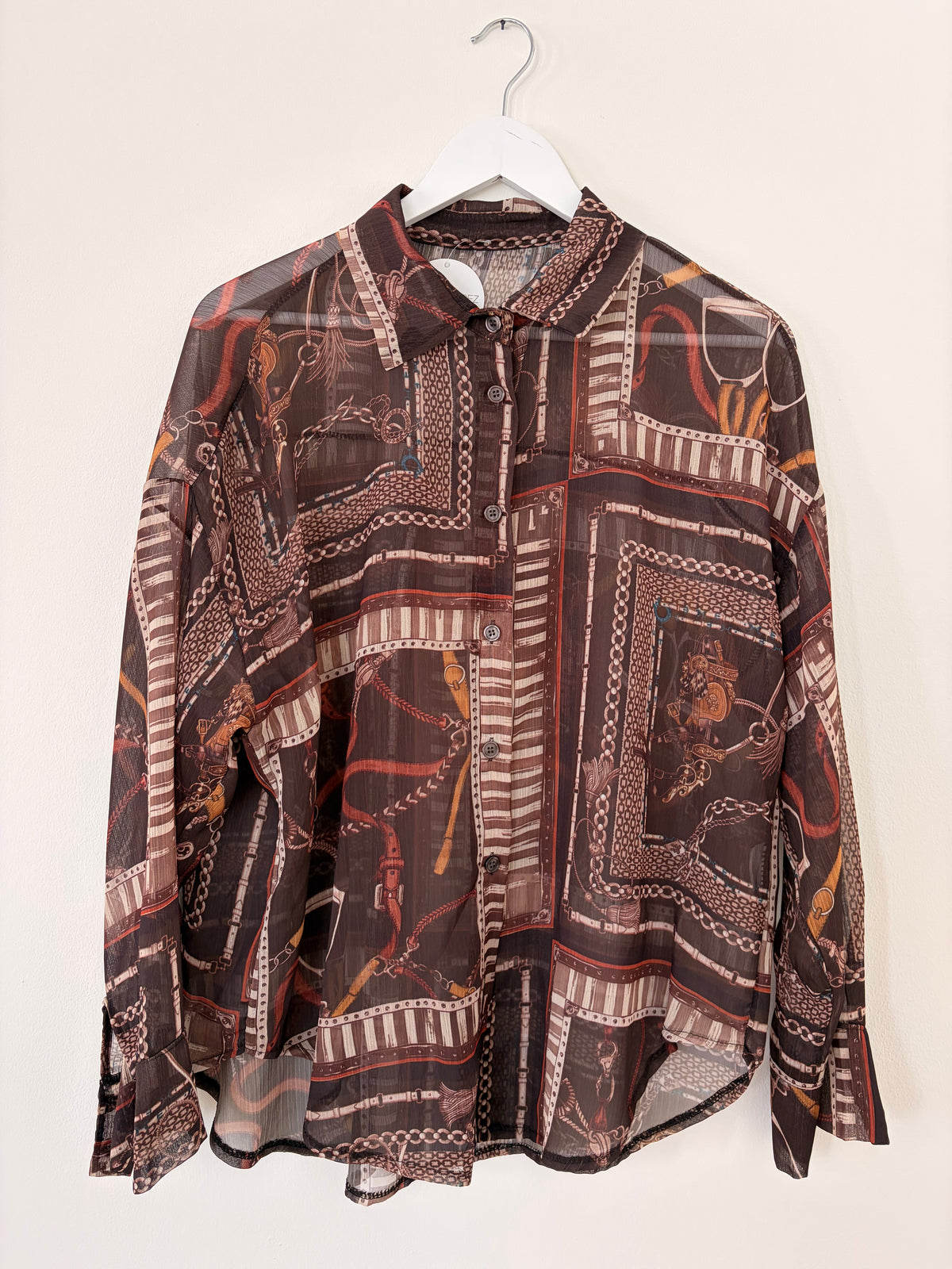 Bluse gemustert ohne Schlaufe