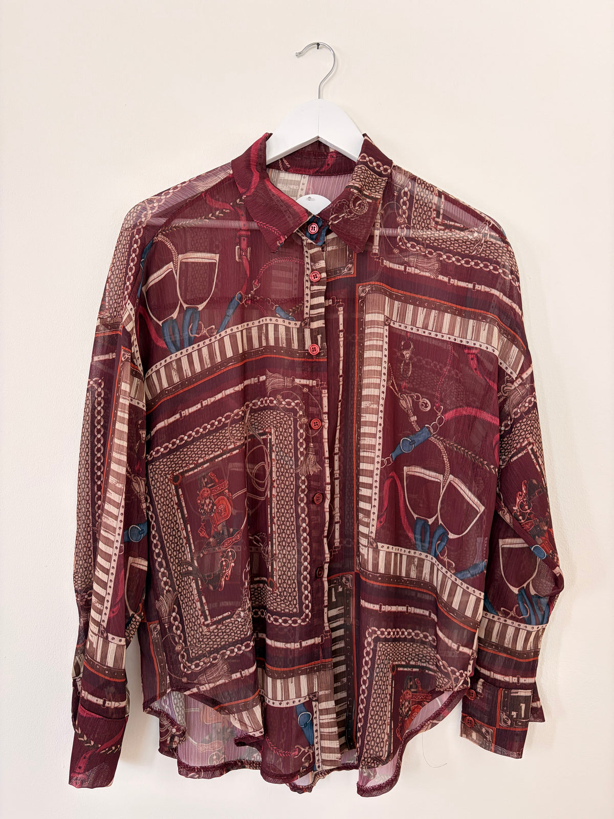 Bluse gemustert ohne Schlaufe