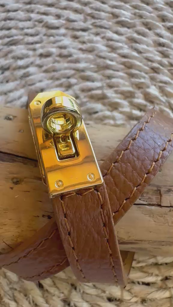 Echtlederarmband mit goldenem Verschluss